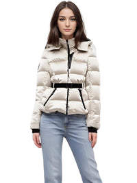 Thumbnail for Fashion Waist Women's Hooded Belt Jacket, Drestiny, Women's Hooded Jacket with Belt, Hooded Jacket with Waist Tie, Belted Hooded Jacket Women, Women's Hooded Coat with Belt, Fashionable Hooded Jackets for Women, United States, Canada, Australia, New Zealand, United Kingdom, XS, S, M, L, Lattice, Black, Champagne, 2, 4, 6, 8, 10, USA, UK, Shopdrestiny.com