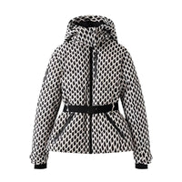 Thumbnail for Fashion Waist Women's Hooded Belt Jacket, Drestiny, Women's Hooded Jacket with Belt, Hooded Jacket with Waist Tie, Belted Hooded Jacket Women, Women's Hooded Coat with Belt, Fashionable Hooded Jackets for Women, United States, Canada, Australia, New Zealand, United Kingdom, XS, S, M, L, Lattice, Black, Champagne, 2, 4, 6, 8, 10, USA, UK, Shopdrestiny.com