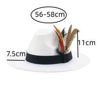 Thumbnail for Fedora With Feather and Band Detailing For Men & Women -, Fedora , Drestiny , Army Green, Australia, Black, Blue, Canada, Chocolate, Dark Blue, Dark Brown, Dark Green, Dark Orange, Deep Pink, Gender_Men, Gender_Women, Green, Hats, Khaki, Lavender, Light Blue, Light Green, Light Purple, New Zealand, Olive Green, Orange, Pink, Purple, Tomato, United Kingdom, United States, White, Wine Red, Yellow , Drestiny , www.shopdrestiny.com