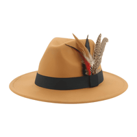 Thumbnail for Fedora With Feather and Band Detailing For Men & Women -, Fedora , Drestiny , Army Green, Australia, Black, Blue, Canada, Chocolate, Dark Blue, Dark Brown, Dark Green, Dark Orange, Deep Pink, Gender_Men, Gender_Women, Green, Hats, Khaki, Lavender, Light Blue, Light Green, Light Purple, New Zealand, Olive Green, Orange, Pink, Purple, Tomato, United Kingdom, United States, White, Wine Red, Yellow , Drestiny , www.shopdrestiny.com