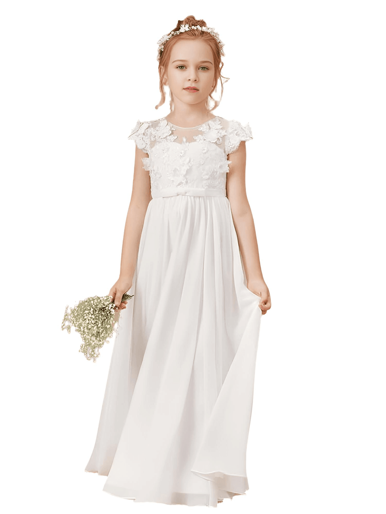 Flower Girl Dresses Applique Sleeveless -, Wedding & Bridal Party Dresses , Drestiny , Australia, Canada, Dresses, Flower Girl Dresses, Girls, Ivory, New Zealand, Sleeveless, TD, United Kingdom, United States, White , Drestiny , www.shopdrestiny.com