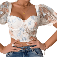 Thumbnail for French-Inspired Summer Shaper Sexy Women's Corset Top -, Crop Top , Drestiny , Australia, Canada, Casual Shirts, Corsets, Crop Tops, Dress Shirts, Gender_Women, L, Light Blue, M, New Zealand, Pink, S, Short Sleeves, United Kingdom, United States, White, XS , Drestiny , www.shopdrestiny.com