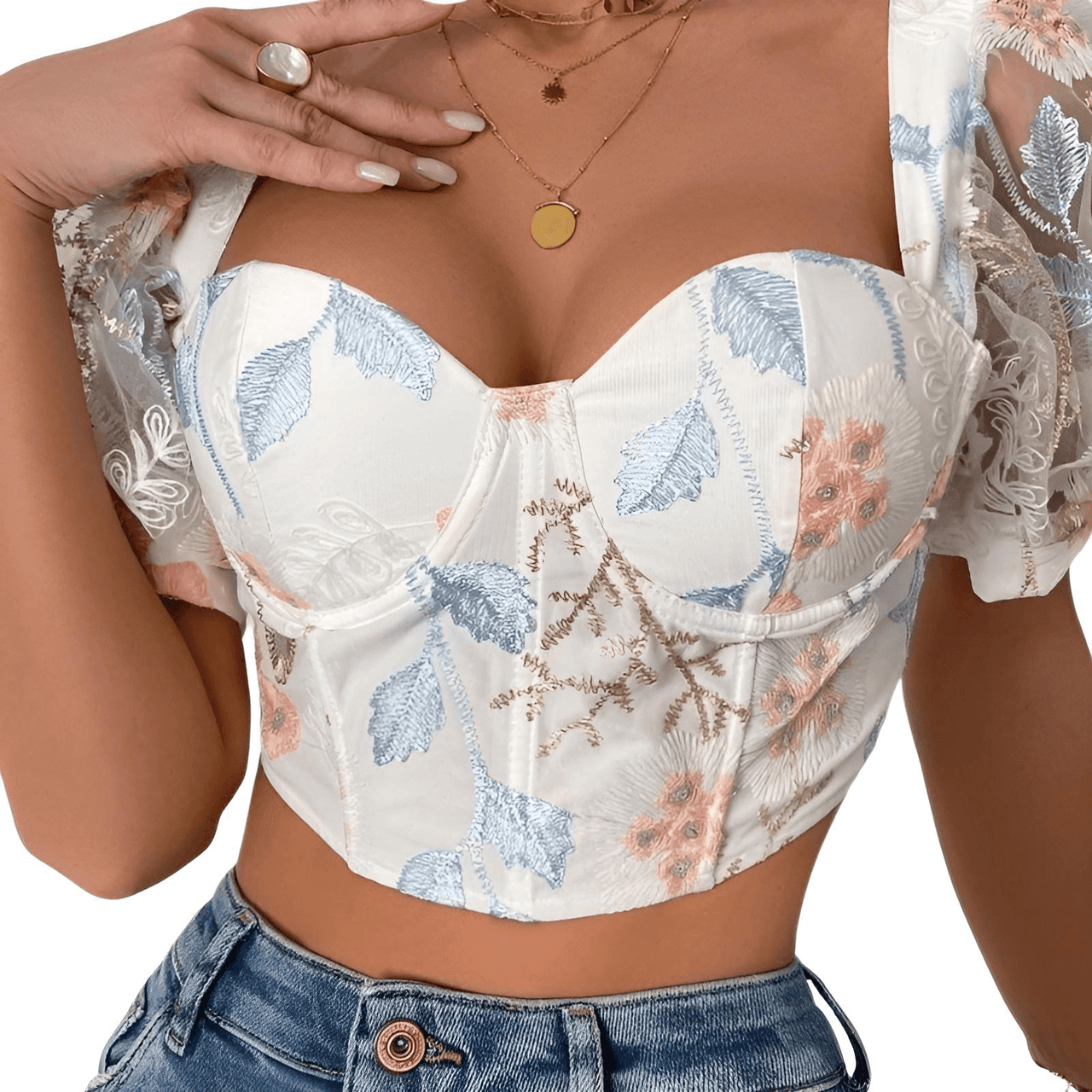 French-Inspired Summer Shaper Sexy Women's Corset Top -, Crop Top , Drestiny , Australia, Canada, Casual Shirts, Corsets, Crop Tops, Dress Shirts, Gender_Women, L, Light Blue, M, New Zealand, Pink, S, Short Sleeves, United Kingdom, United States, White, XS , Drestiny , www.shopdrestiny.com