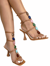 Thumbnail for Gem Strap Gladiator Sandals High Heel Women's Summer Party Dress Shoes -, Shoes , Drestiny , Australia,Black,Brown,Gold,Green,Heels,High Heels,New Zealand,Pink,Sandals,Silver,United Kingdom,United States , Drestiny , www.shopdrestiny.com