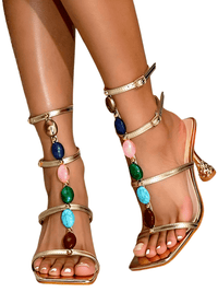 Thumbnail for Gem Strap Gladiator Sandals High Heel Women's Summer Party Dress Shoes -, Shoes , Drestiny , Australia,Black,Brown,Gold,Green,Heels,High Heels,New Zealand,Pink,Sandals,Silver,United Kingdom,United States , Drestiny , www.shopdrestiny.com