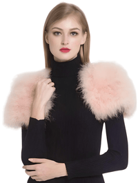 Thumbnail for Genuine Ostrich Feather Fur Shawl Shrugs For Women -, Shrug , Drestiny , Australia, biege, Black, Canada, Deep Pink, FR, Grey, Light Blue, Navy, New Zealand, pale pink, Scarves, Shawls, Shrugs, United Kingdom, United States, White, Wine Red , Drestiny , www.shopdrestiny.com