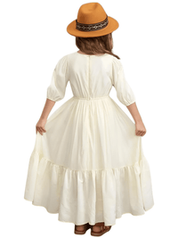 Thumbnail for Girl's Bohemian Layered Ruffle Dress For 3-12 Year Olds -, Dress , Drestiny , 10, 12, 3, 4, 6, 7, 8, Australia, Beige, Brown, Canada, Dresses, Girls, New Zealand, Short Sleeves, TD, United Kingdom, United States, Wine Red , Drestiny , www.shopdrestiny.com