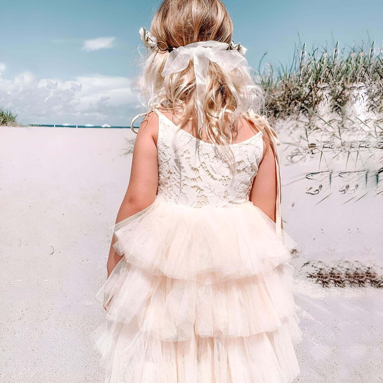 Girl's Sleeveless Strap Princess Dress -, Baby & Toddler Dresses , Drestiny , 3T, 4T, 5, 6, 7, 8, Australia, Canada, Dresses, Flower Girl Dresses, Girls, New Zealand, Pink, Sleeveless, TD, United Kingdom, United States, White, Yellow , Drestiny , www.shopdrestiny.com