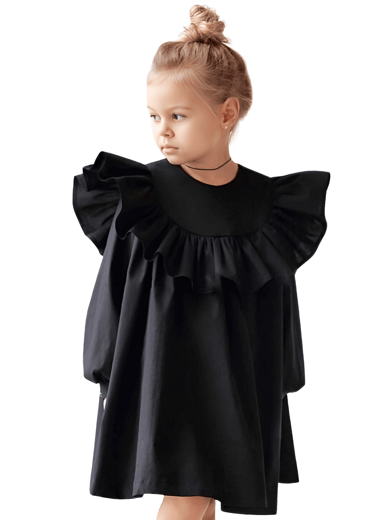 Girl's Ruffle Dress -, Dresses , Drestiny , 10T, 2T, 3T, 5T, 7T, Australia, Black, Canada, Dresses, Girls, Grey, Long Sleeves, New Zealand, Pink, TD, United Kingdom, United States , Drestiny , www.shopdrestiny.com