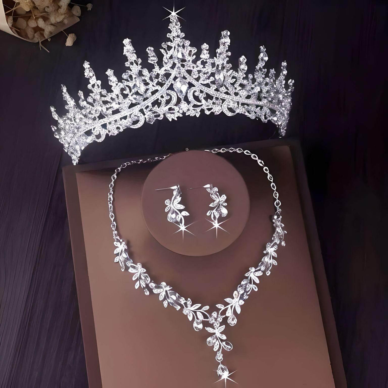 Women's Gorgeous Crystal Crown Jewelry Sets -, Jewelry Sets , Drestiny , Australia, Canada, Crowns, Gender_Women, Jewelry Sets, New Zealand, Sets, Silver, Tiaras, United Kingdom, United States , Drestiny , www.shopdrestiny.com