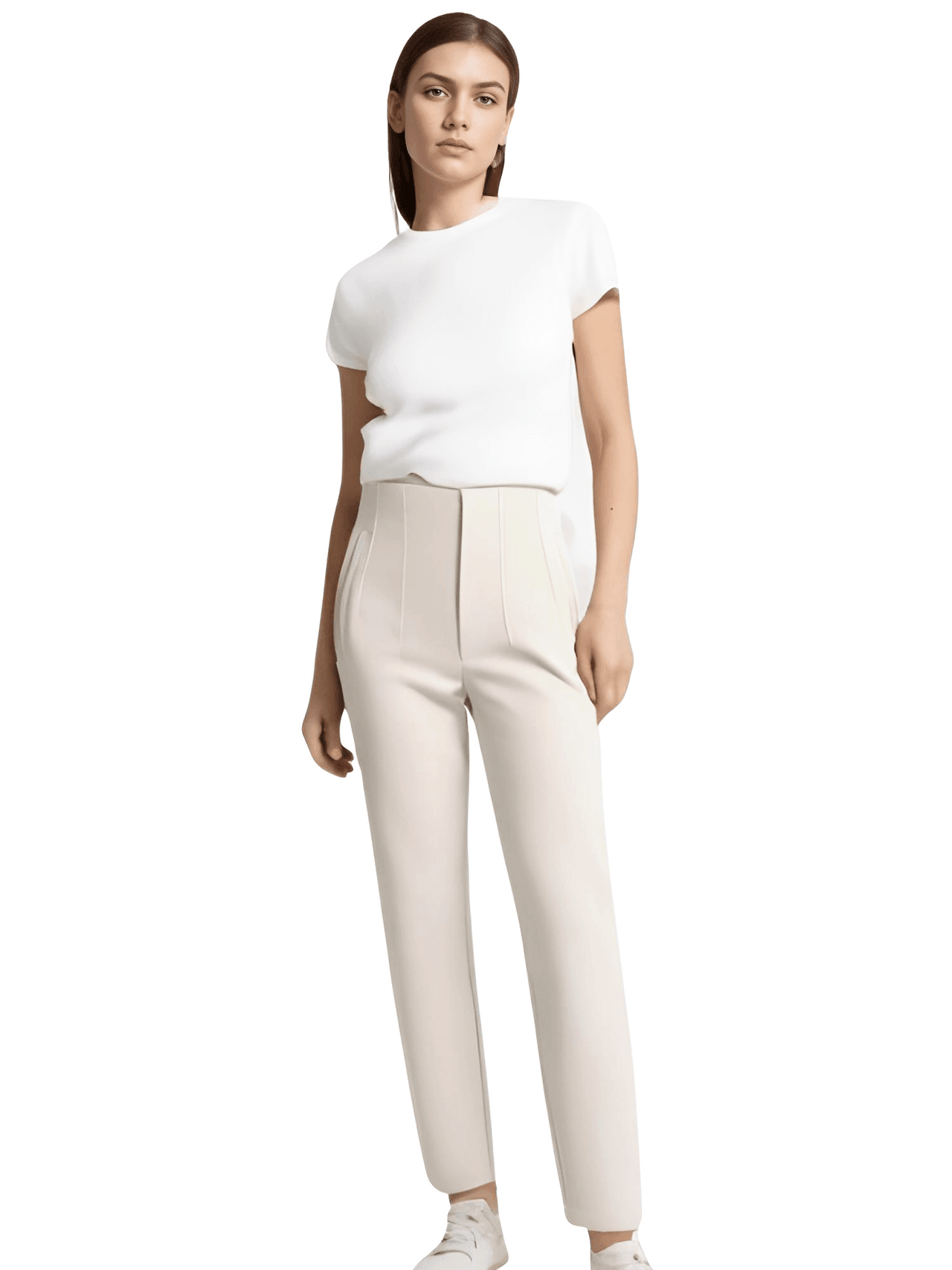 High Waist Ankle Length Pants for Women With Seam Detail -, Pants , Drestiny , Australia, Beige, Black, Blue, Brown, Casual Pants, Deep Pink, Dress Pants, FR, Green, Khaki, L, M, New Zealand, S, United Kingdom, United States, White, XL, XS , Drestiny , www.shopdrestiny.com