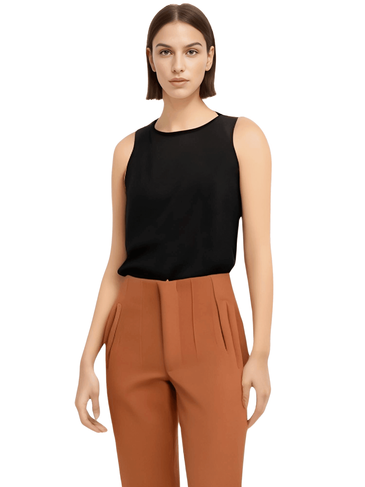 High Waist Ankle Length Pants for Women With Seam Detail -, Pants , Drestiny , Australia, Beige, Black, Blue, Brown, Casual Pants, Deep Pink, Dress Pants, FR, Green, Khaki, L, M, New Zealand, S, United Kingdom, United States, White, XL, XS , Drestiny , www.shopdrestiny.com