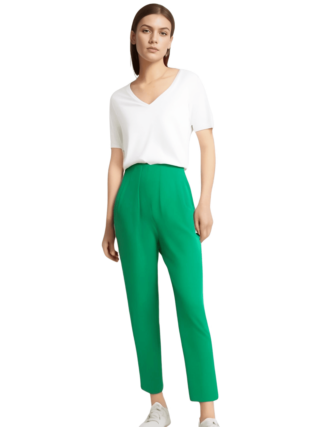 High Waist Ankle Length Pants for Women With Seam Detail -, Pants , Drestiny , Australia, Beige, Black, Blue, Brown, Casual Pants, Deep Pink, Dress Pants, FR, Green, Khaki, L, M, New Zealand, S, United Kingdom, United States, White, XL, XS , Drestiny , www.shopdrestiny.com