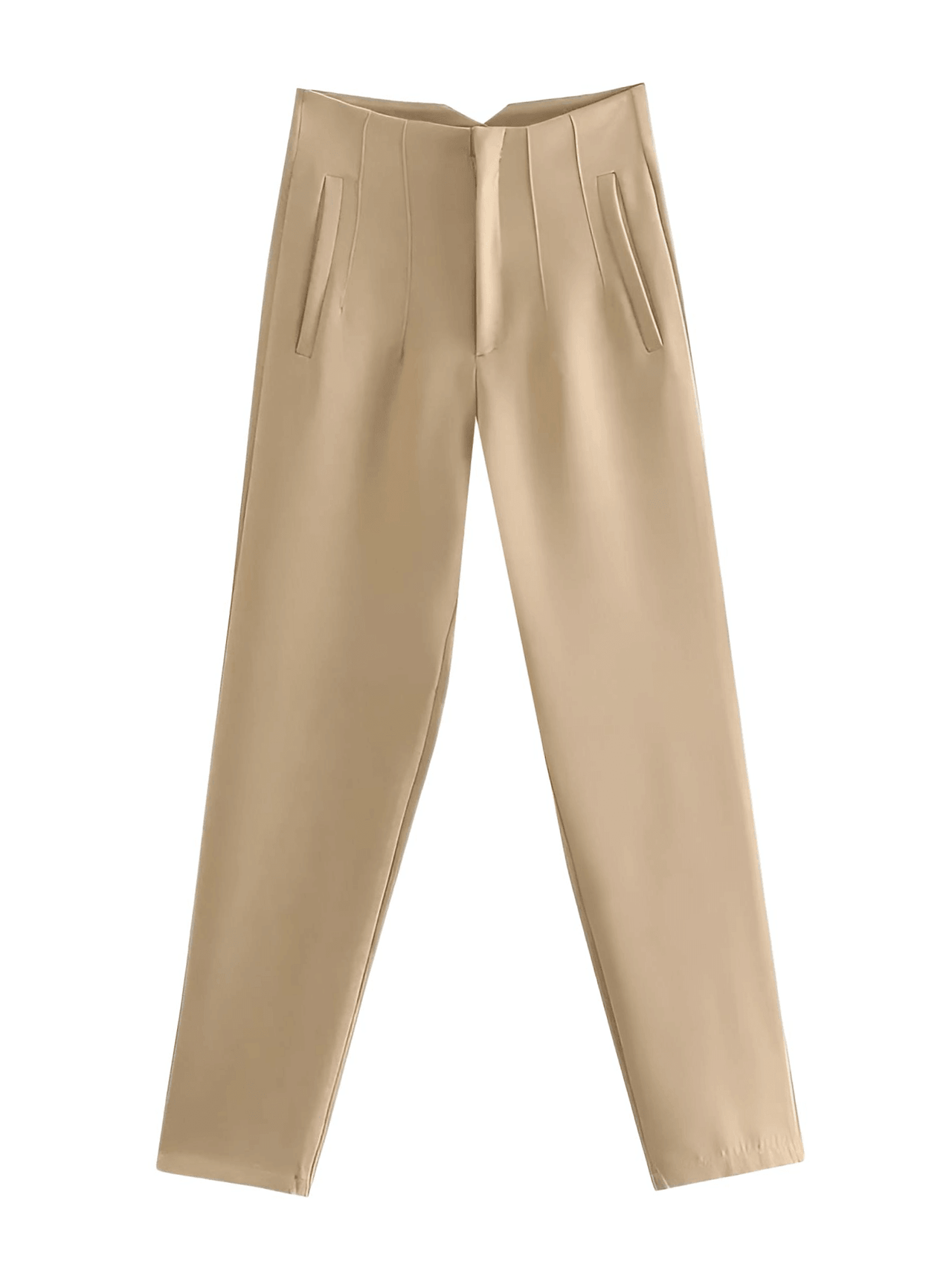 High Waist Ankle Length Pants for Women With Seam Detail -, Pants , Drestiny , Australia, Beige, Black, Blue, Brown, Casual Pants, Deep Pink, Dress Pants, FR, Green, Khaki, L, M, New Zealand, S, United Kingdom, United States, White, XL, XS , Drestiny , www.shopdrestiny.com