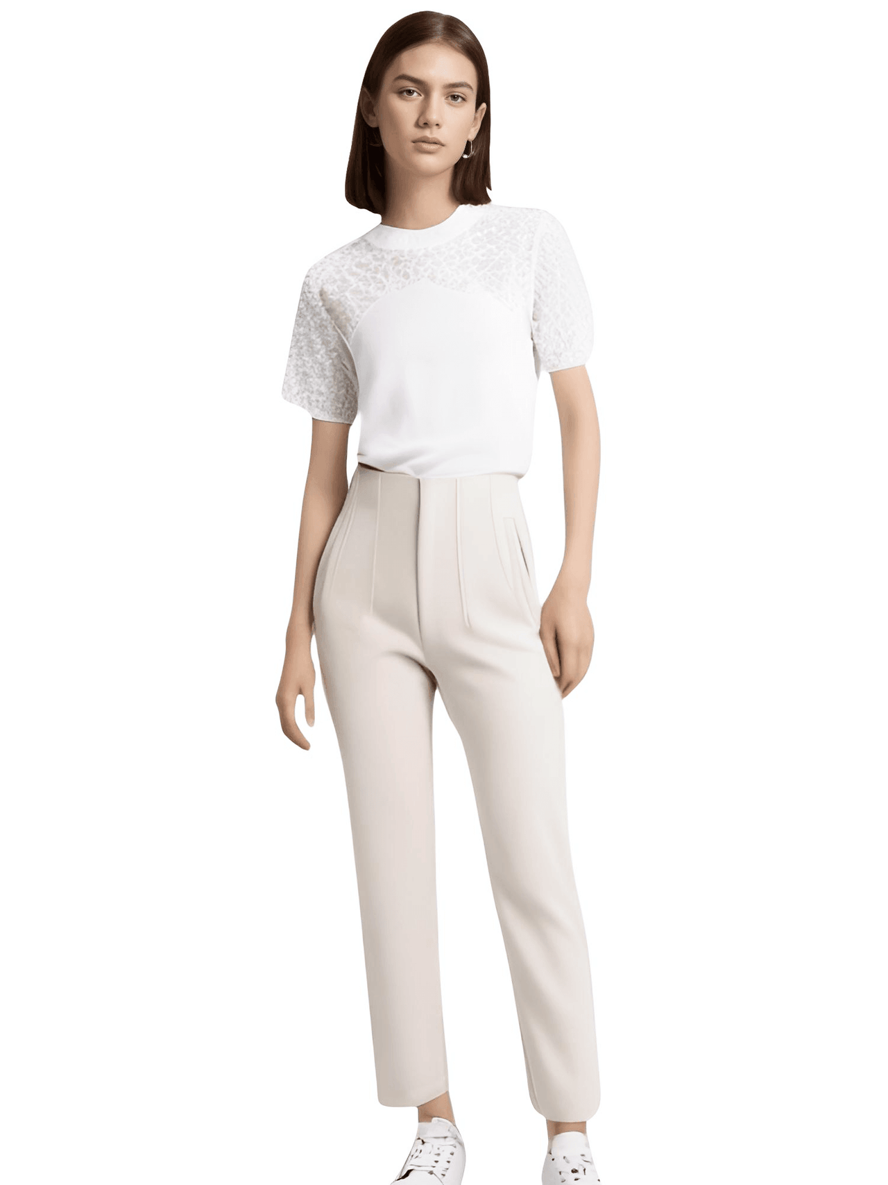 High Waist Ankle Length Pants for Women With Seam Detail -, Pants , Drestiny , Australia, Beige, Black, Blue, Brown, Casual Pants, Deep Pink, Dress Pants, FR, Green, Khaki, L, M, New Zealand, S, United Kingdom, United States, White, XL, XS , Drestiny , www.shopdrestiny.com