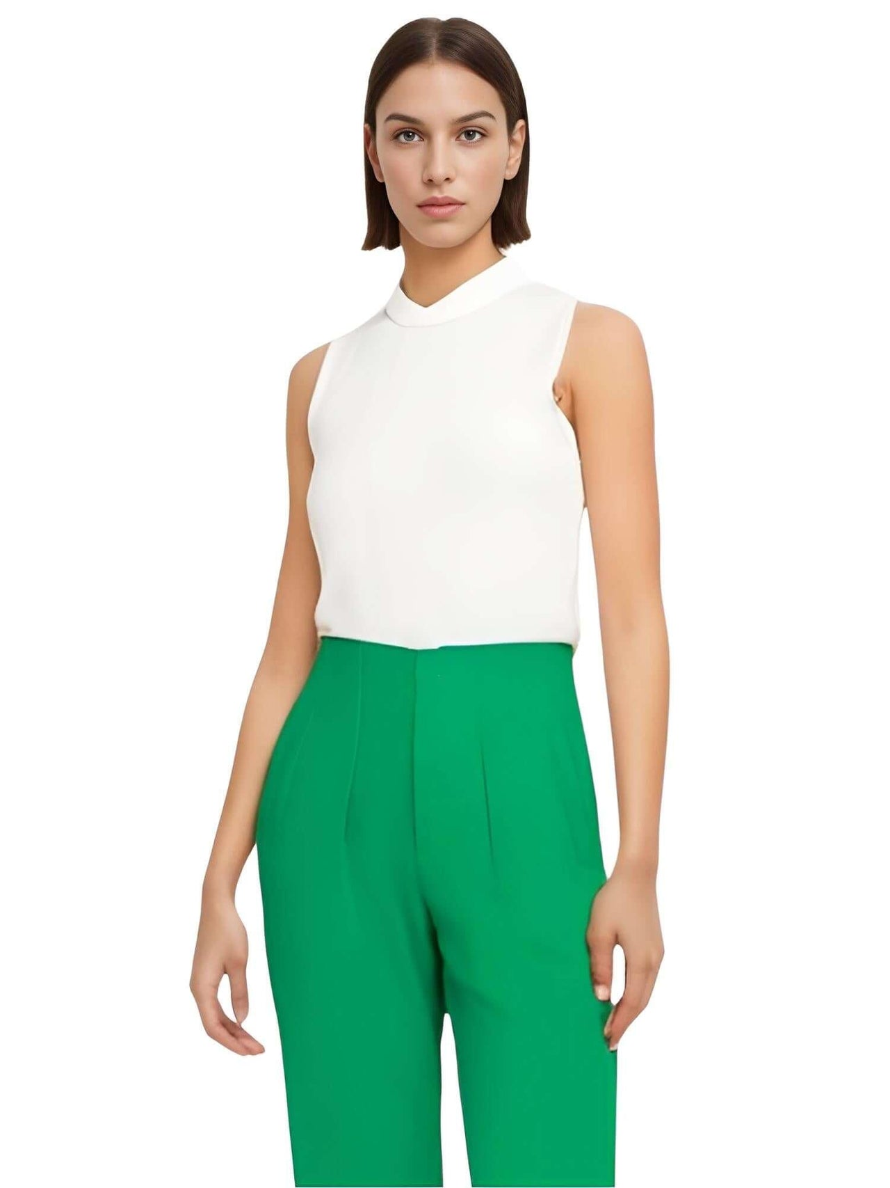 High Waist Ankle Length Pants for Women With Seam Detail -, Pants , Drestiny , Australia, Beige, Black, Blue, Brown, Casual Pants, Deep Pink, Dress Pants, FR, Green, Khaki, L, M, New Zealand, S, United Kingdom, United States, White, XL, XS , Drestiny , www.shopdrestiny.com