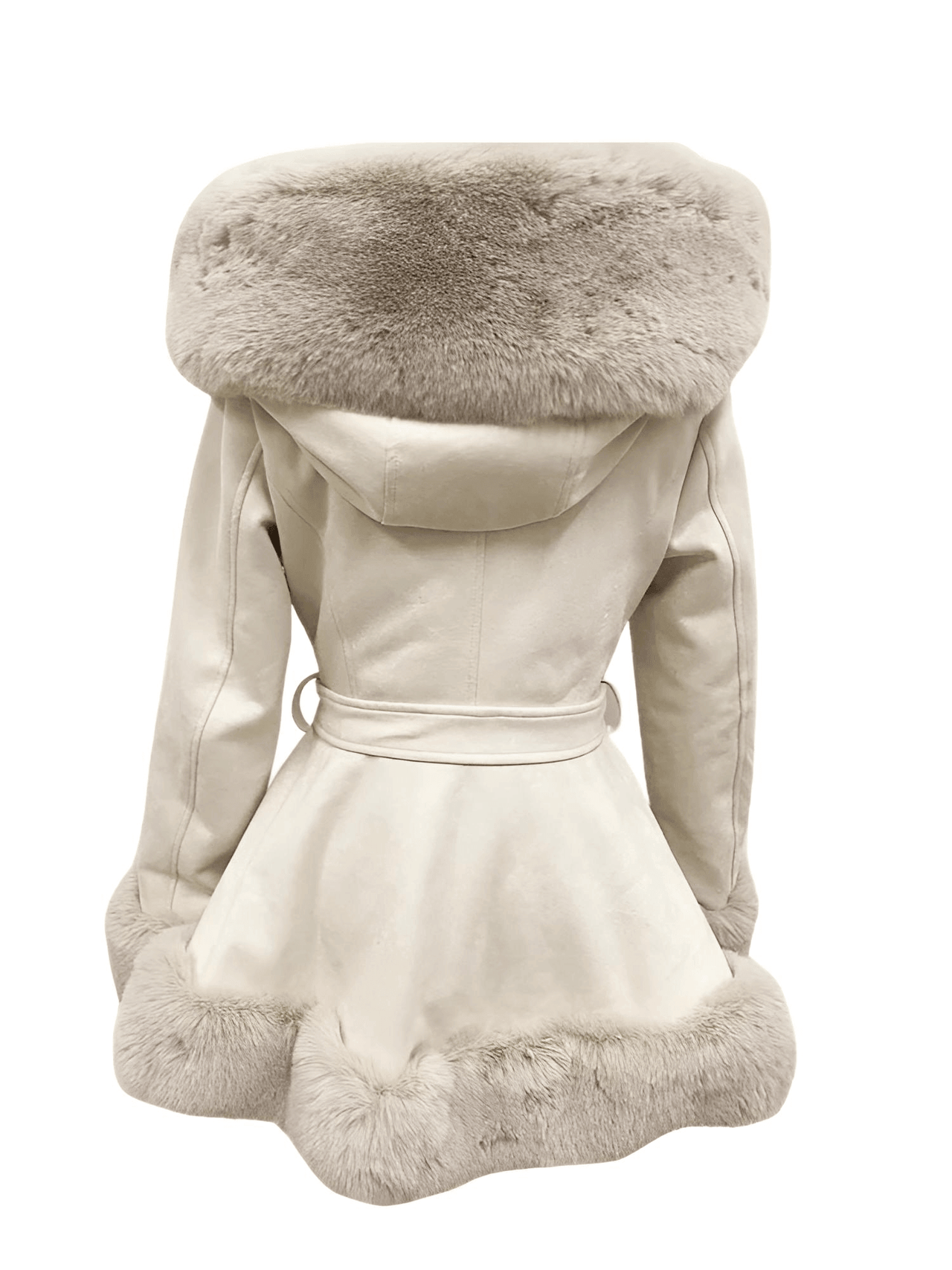 Hooded Fur Coats For Women With Belt and Fur Lining Inside -, Coats , Drestiny , Australia, Beige, Black, Brown, Camel, Canada, Coats, Jackets, L, M, New Zealand, S, United Kingdom, United States, XL, XXL, XXXL , Drestiny , www.shopdrestiny.com