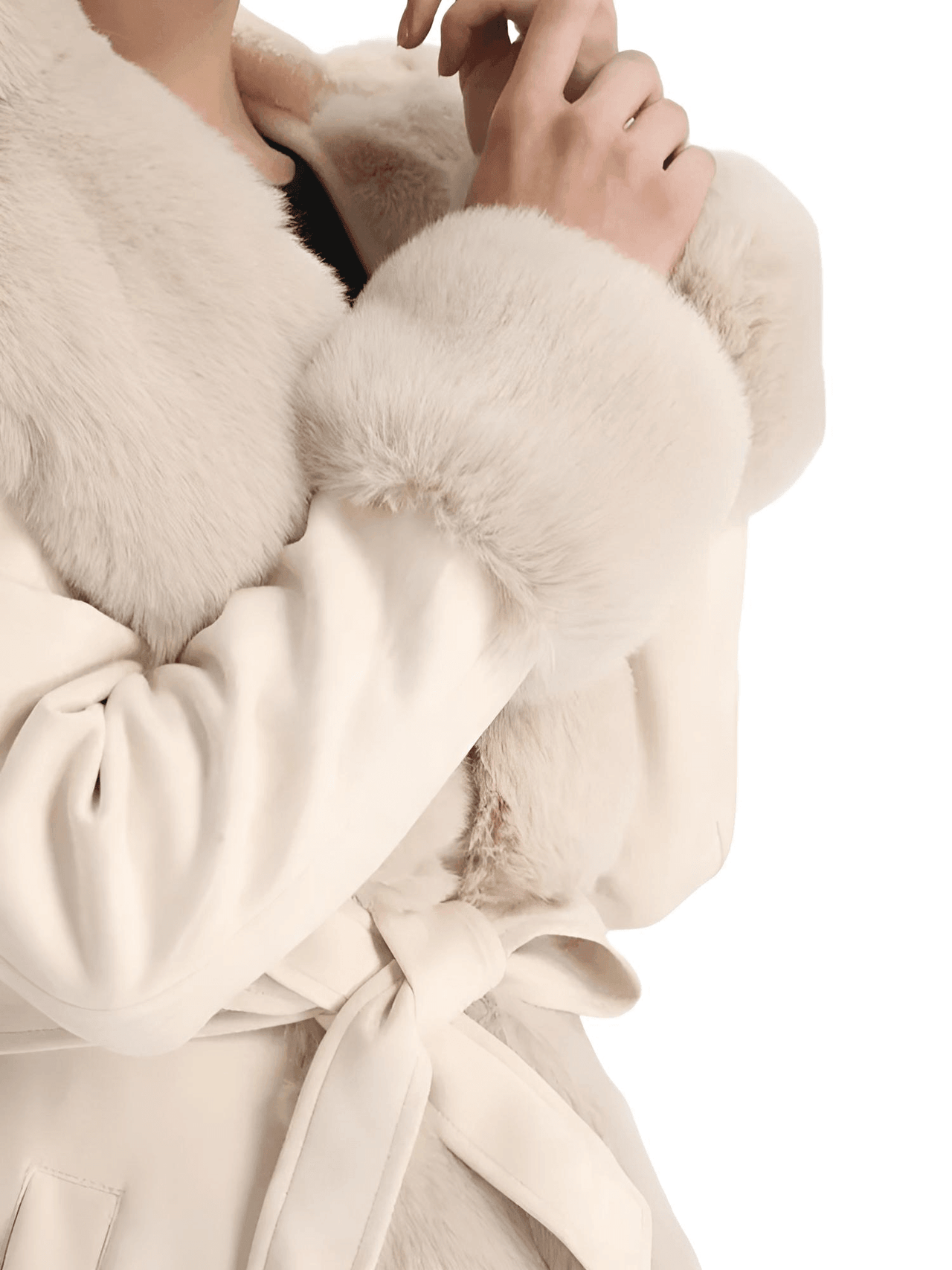 Hooded Fur Coats For Women With Belt and Fur Lining Inside -, Coats , Drestiny , Australia, Beige, Black, Brown, Camel, Canada, Coats, Jackets, L, M, New Zealand, S, United Kingdom, United States, XL, XXL, XXXL , Drestiny , www.shopdrestiny.com