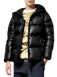 Thumbnail for Black and Gold Hooded Puffer Coat Men's, Drestiny, shopdrestiny.com, S, M, L, XL, 2XL, 3XL, United States, Canada, Australia, New Zealand, United Kingdom