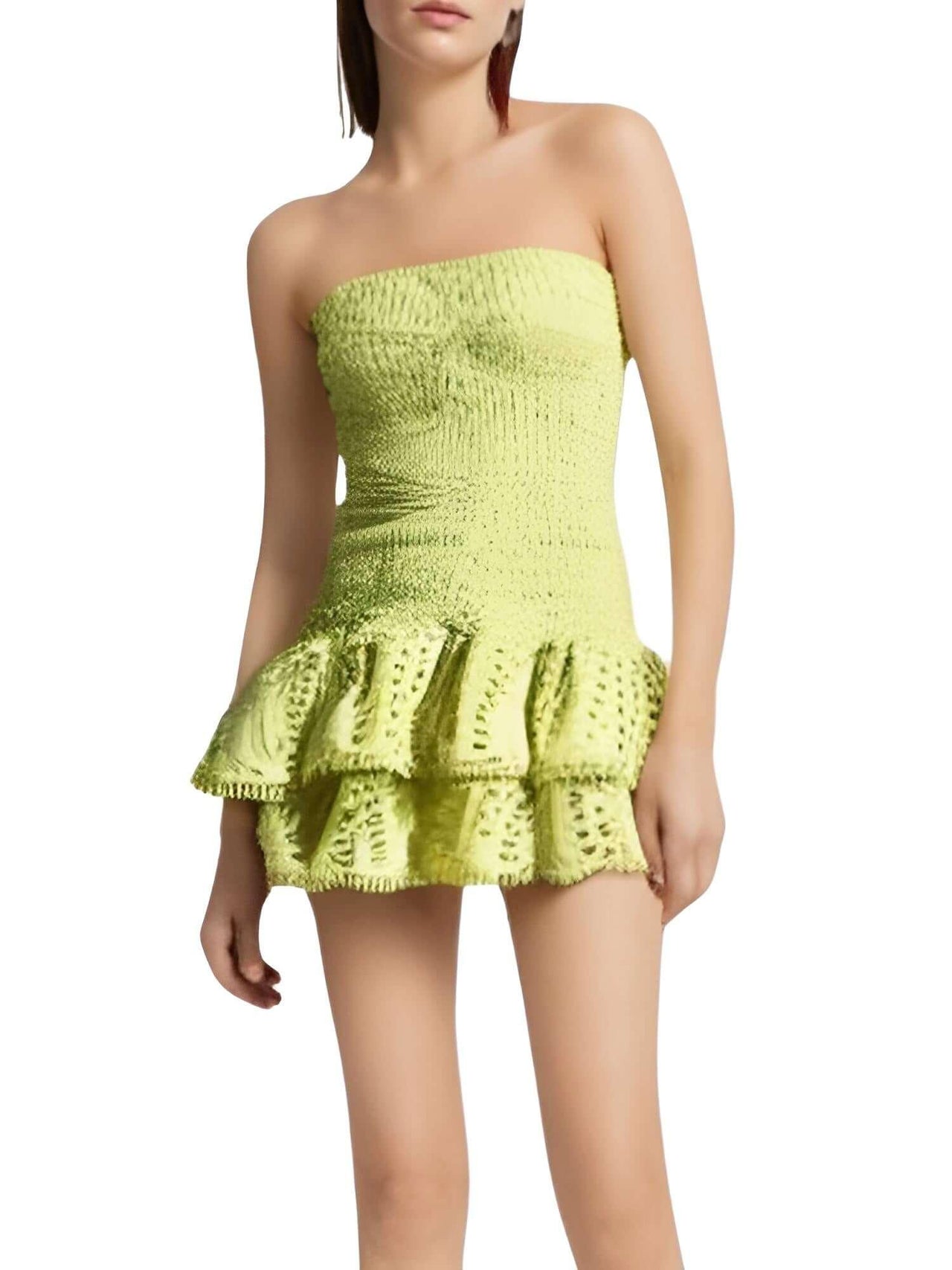 Ruffle Strapless Dresses For Women -, Dresses , Drestiny , Australia, Black, Blue, Canada, Deep Pink, Green, L, M, Mini Dresses, New Zealand, Pink, Purple, Red, S, Sleeveless, Strapless, United Kingdom, United States, White, Yellow , Drestiny , www.shopdrestiny.com