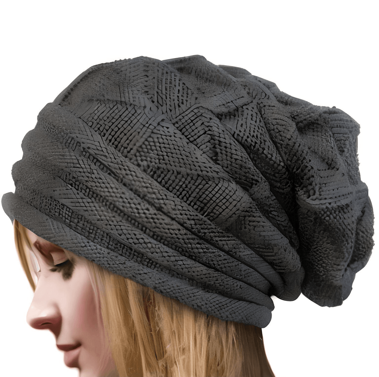 Knitted Women's Baggy Beanie Hat -, Hats , Drestiny , Australia, Black, Canada, Dark Blue, Dark Brown, Gender_Women, Grey, Hats, Khaki, New Zealand, Red, United Kingdom, United States, White , Drestiny , www.shopdrestiny.com