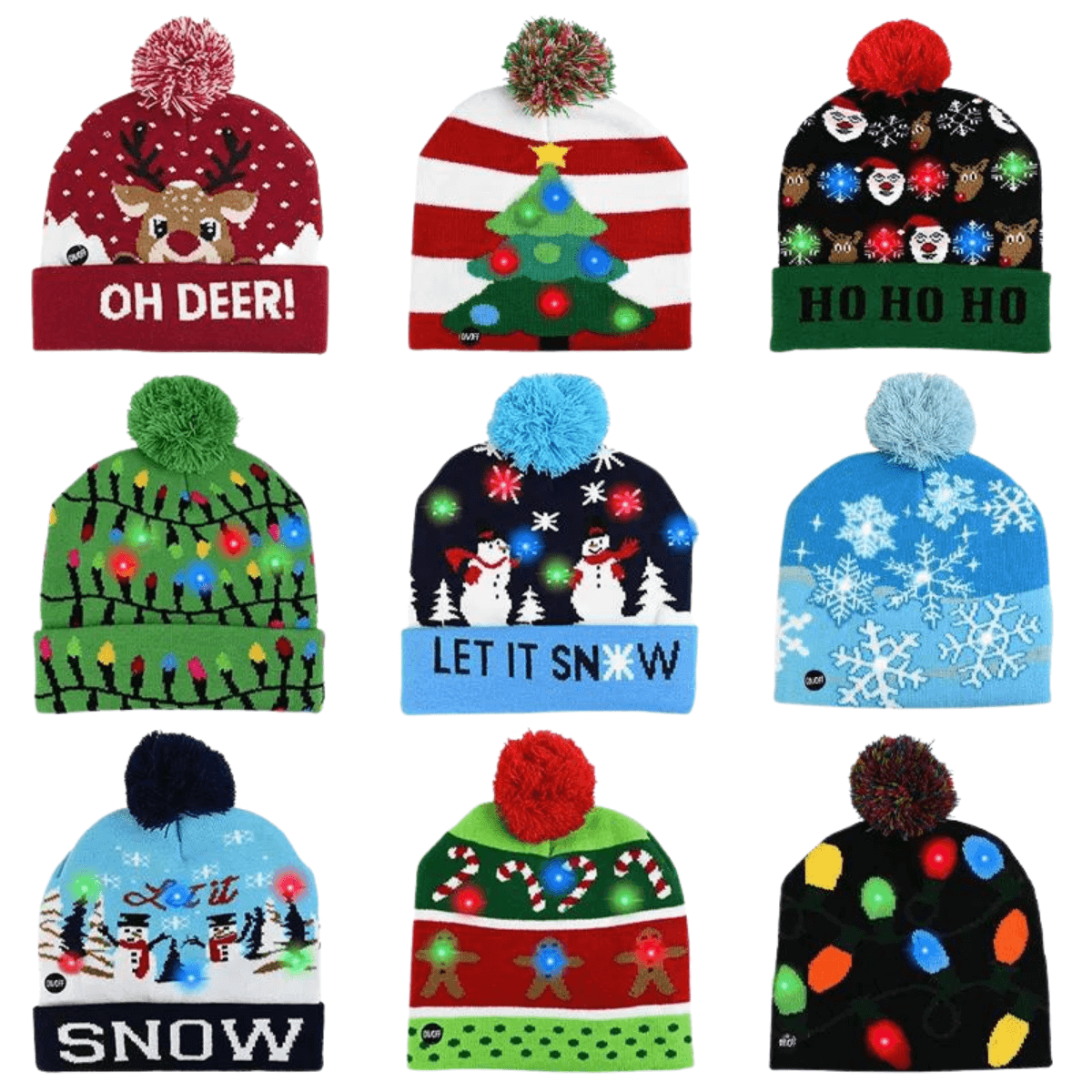 LED Winter Hats for Kids -, Hats , Drestiny , Australia, Black, Blue, Boys, Canada, Dark Red, Girls, Green, Hats, Light Blue, Navy, New Zealand, Red, Sky Blue, TD, United Kingdom, United States, White , Drestiny , www.shopdrestiny.com