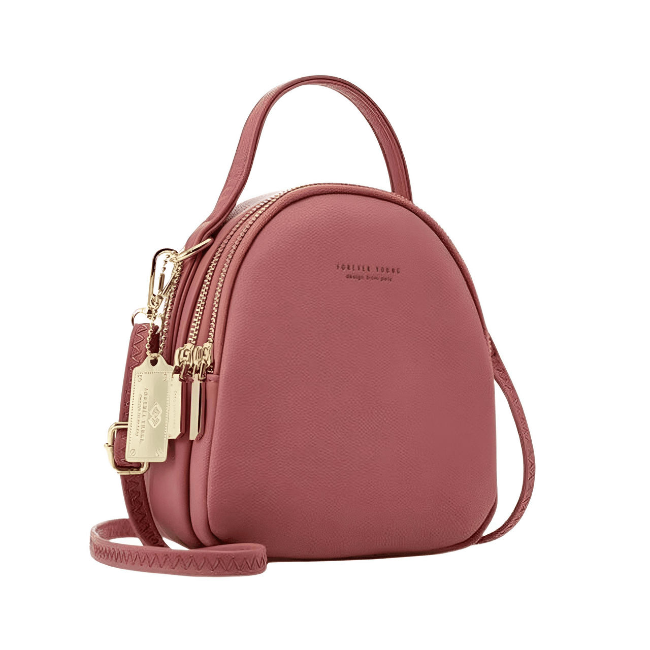 Leather Mini Backpack With Gold Accents -, Backpacks , Drestiny , Australia, Backpacks, Black, Blue, Canada, Dark Red, Gold, Green, New Zealand, Pink, United Kingdom, United States, Wine Red, Yellow , Drestiny , www.shopdrestiny.com