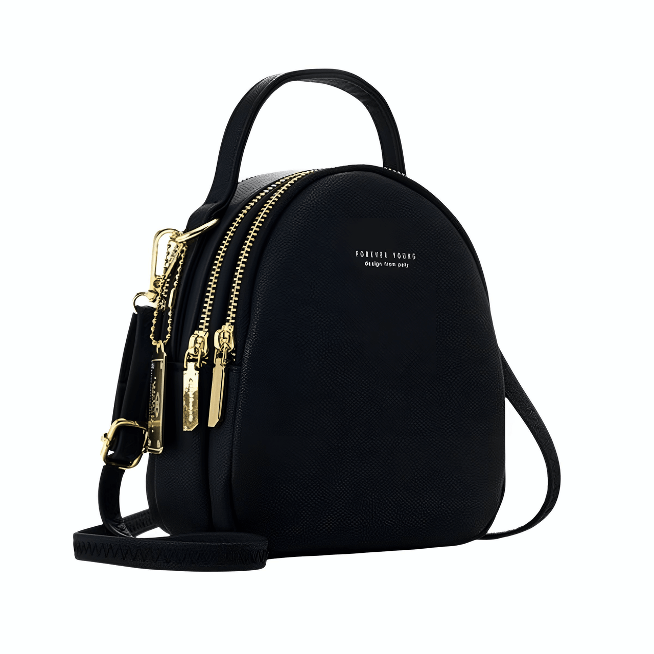 Leather Mini Backpack With Gold Accents -, Backpacks , Drestiny , Australia, Backpacks, Black, Blue, Canada, Dark Red, Gold, Green, New Zealand, Pink, United Kingdom, United States, Wine Red, Yellow , Drestiny , www.shopdrestiny.com