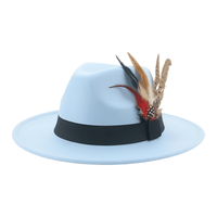 Thumbnail for Fedora With Feather and Band Detailing For Men & Women -, Fedora , Drestiny , Army Green, Australia, Black, Blue, Canada, Chocolate, Dark Blue, Dark Brown, Dark Green, Dark Orange, Deep Pink, Gender_Men, Gender_Women, Green, Hats, Khaki, Lavender, Light Blue, Light Green, Light Purple, New Zealand, Olive Green, Orange, Pink, Purple, Tomato, United Kingdom, United States, White, Wine Red, Yellow , Drestiny , www.shopdrestiny.com