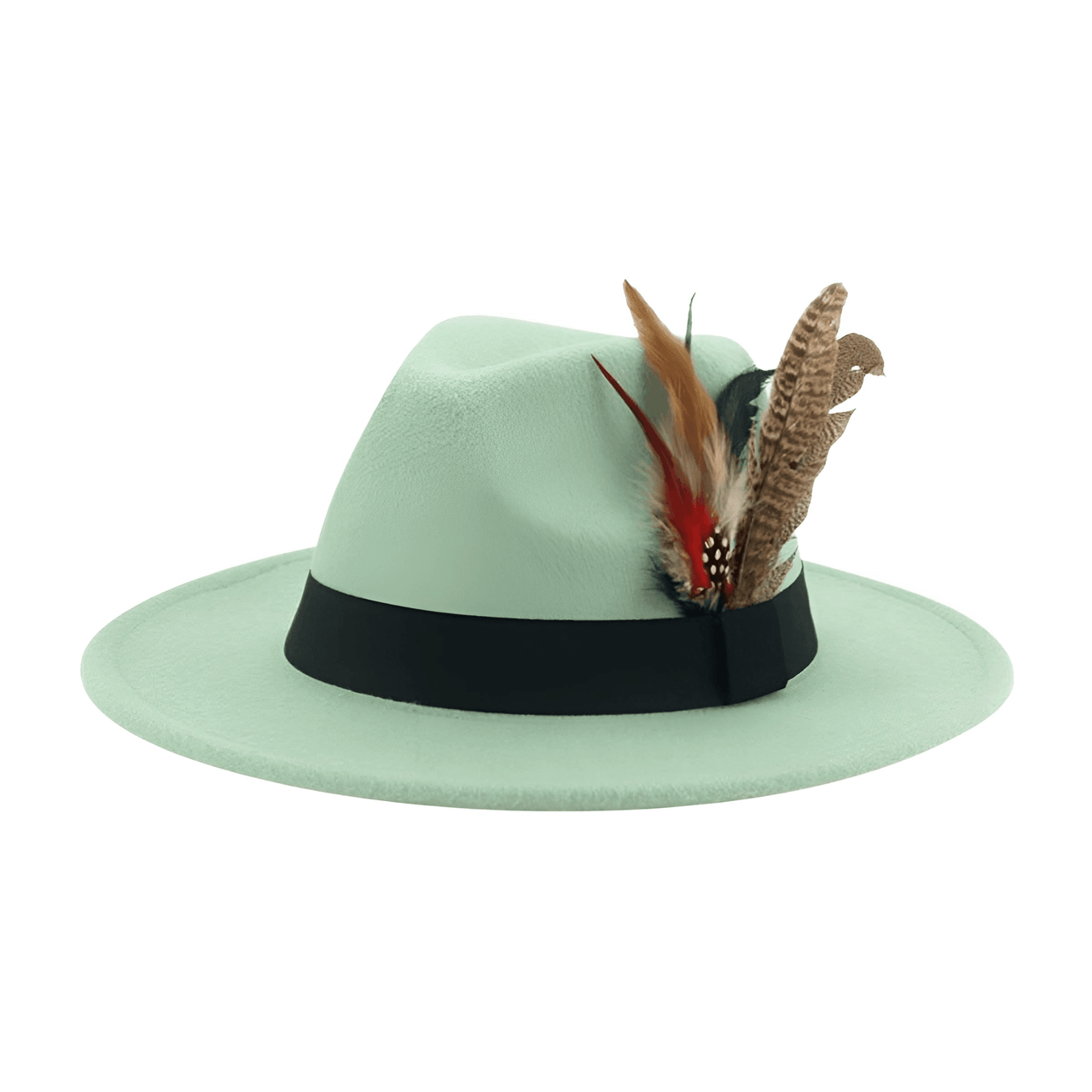 Fedora With Feather and Band Detailing For Men & Women -, Fedora , Drestiny , Army Green, Australia, Black, Blue, Canada, Chocolate, Dark Blue, Dark Brown, Dark Green, Dark Orange, Deep Pink, Gender_Men, Gender_Women, Green, Hats, Khaki, Lavender, Light Blue, Light Green, Light Purple, New Zealand, Olive Green, Orange, Pink, Purple, Tomato, United Kingdom, United States, White, Wine Red, Yellow , Drestiny , www.shopdrestiny.com