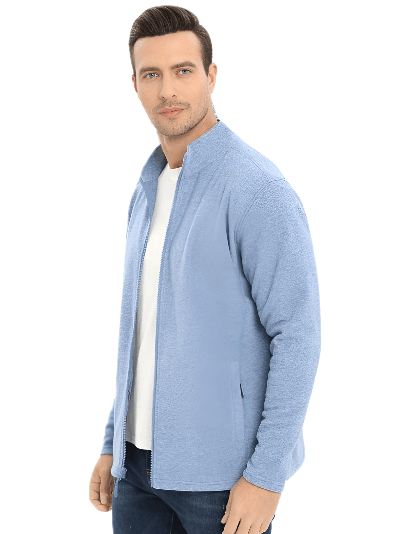 Men's Lightweight Full Zip Fleece Jackets - In 16 Colors! -, Jacket , Drestiny , 4XL, Army Green, Australia, Beige, Black, Dark Blue, Dark Green, Dark Grey, Grey Blue, Jackets, L, Light Blue, Light Grey, M, Mid Blue, Peacock Blue, Pink, Sea Blue, United Kingdom, United States, Water Blue, Wine Red, XL, XXL, XXXL, Yellow , Drestiny , www.shopdrestiny.com