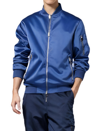 Thumbnail for Men's Thin Bomber Jacket -, Jackets , Drestiny , 4XL, Australia, Black, Blue, Bomber Jackets, Brown, Dark Blue, Green, Grey, Jackets, Khaki, L, Light Blue, M, Pink, Royal Blue, Sky Blue, United Kingdom, United States, White, Wine Red, XL, XXL, XXXL , Drestiny , www.shopdrestiny.com