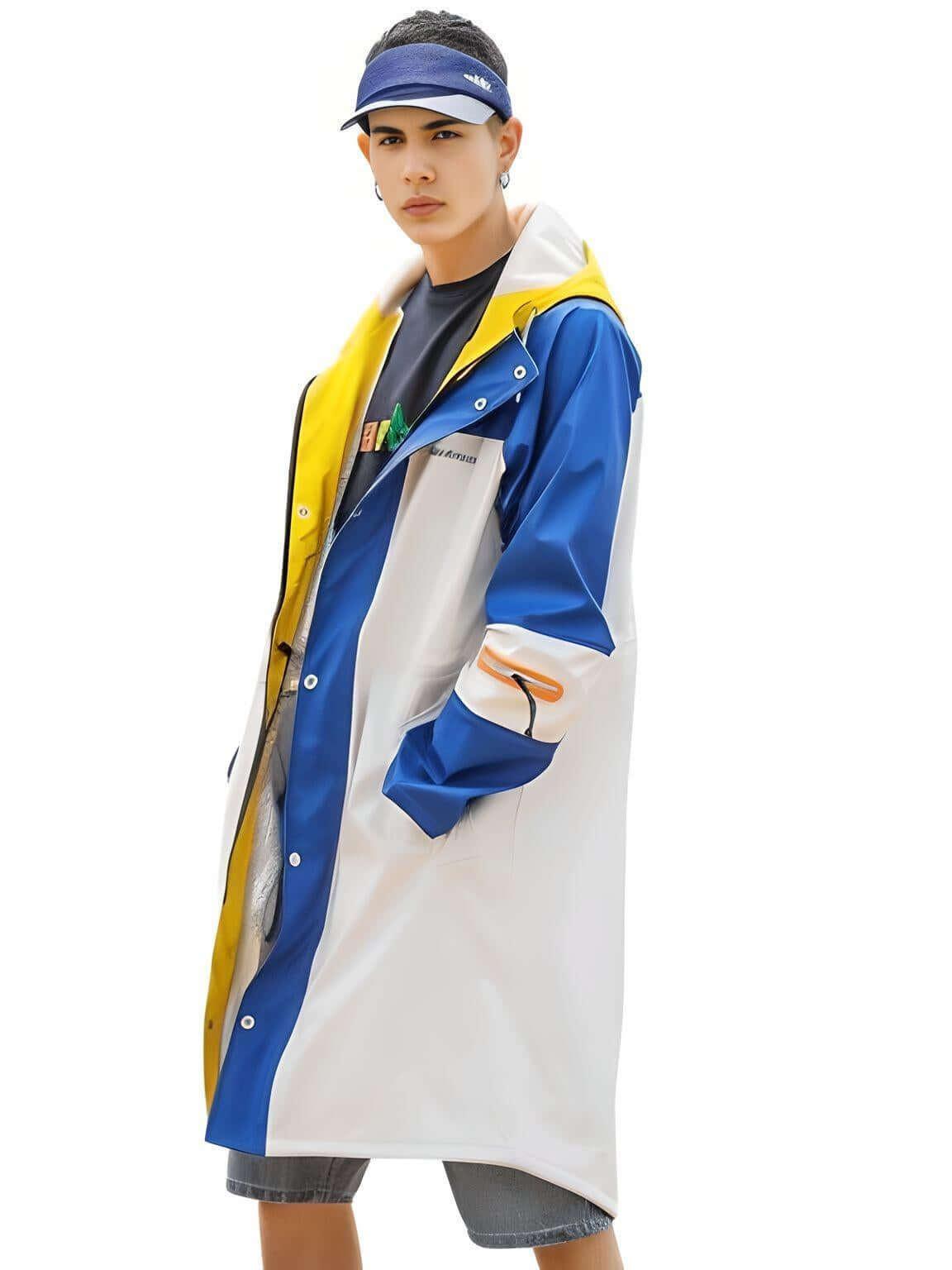 Rainfreem Long Hooded Raincoat For Adults -, Raincoat , Drestiny , Australia, Black, Blue, Canada, Coats, FR, Grey, L, M, New Zealand, Pink, Raincoats, Red, S, United Kingdom, United States, White, XL, XXL, XXXL, Yellow , Drestiny , www.shopdrestiny.com