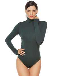 Thumbnail for Long Sleeve Rib Knit Turtleneck Bodysuits For Women -, Bodysuits , Drestiny , 4XL, 5XL, Black, Bodysuits, Dark Green, Dark Red, FR, L, Long Sleeves, M, Navy, S, Turtlenecks, United Kingdom, United States, XL, XXL, XXXL , Drestiny , www.shopdrestiny.com