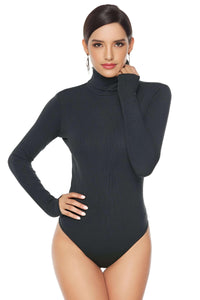 Thumbnail for Long Sleeve Rib Knit Turtleneck Bodysuits For Women -, Bodysuits , Drestiny , 4XL, 5XL, Black, Bodysuits, Dark Green, Dark Red, FR, L, Long Sleeves, M, Navy, S, Turtlenecks, United Kingdom, United States, XL, XXL, XXXL , Drestiny , www.shopdrestiny.com