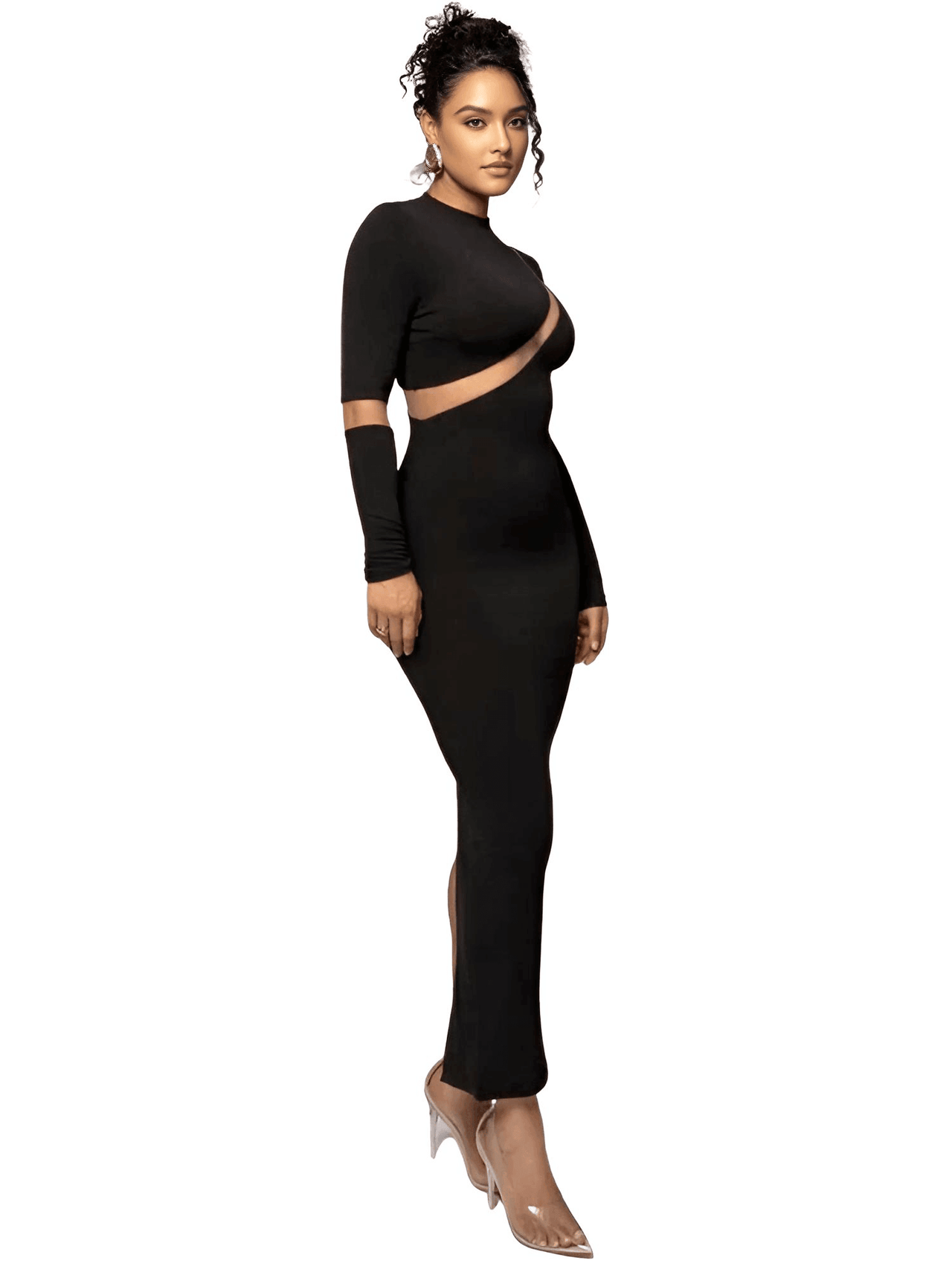 Long Sleeve Bodycon Maxi Dress For Women -, Dresses , Drestiny , Ankle Length Dresses, Australia, Black, Canada, FR, L, Long Sleeves, M, Maxi Dresses, New Zealand, S, United Kingdom, United States, White , Drestiny , www.shopdrestiny.com