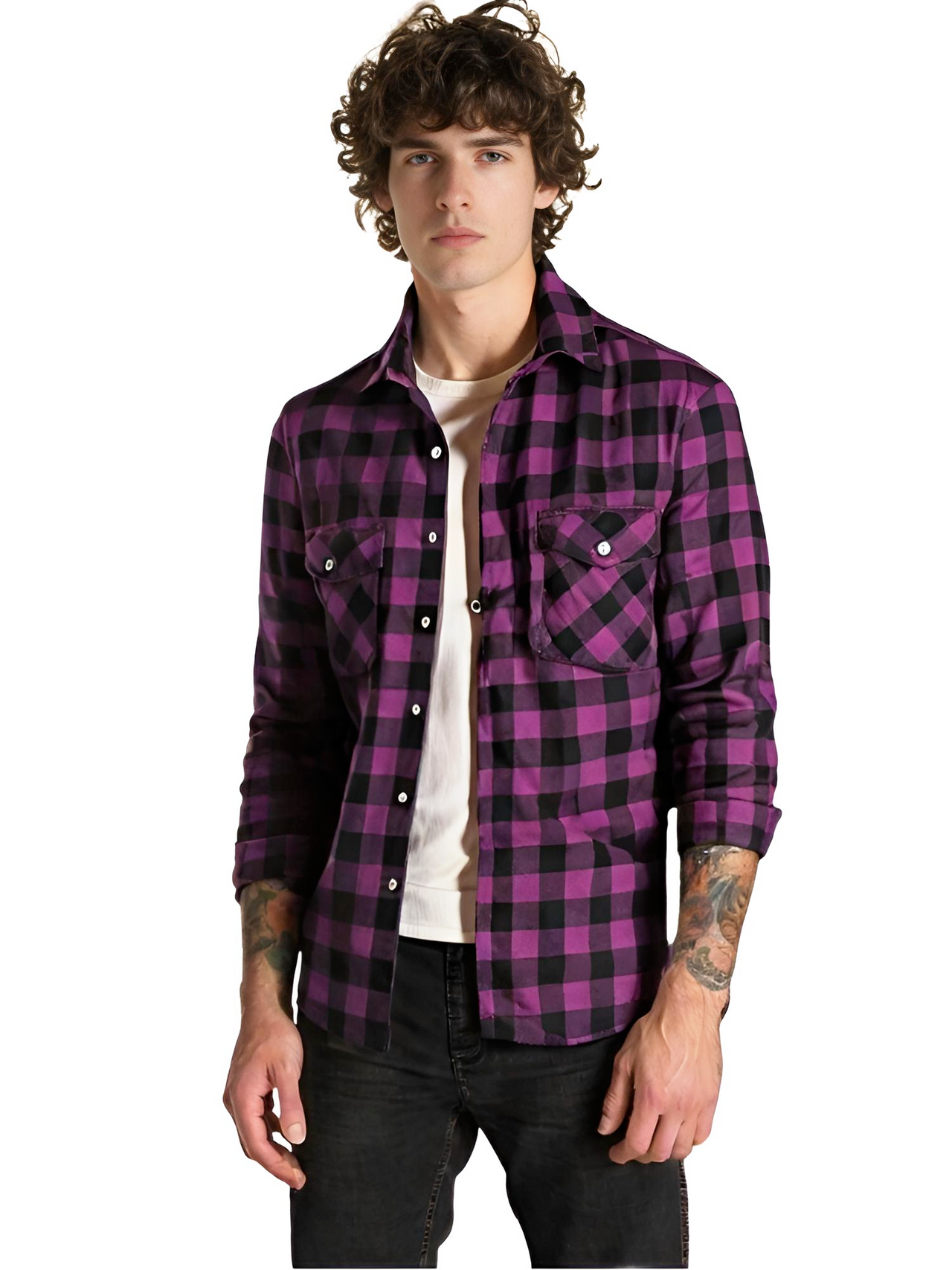 Men's Long Sleeve Plaid Checkered Shirt -, Flannel Shirt , Drestiny , Australia, Black, Blue, Canada, Casual Shirts, Green, L, Long Sleeves, M, New Zealand, Purple, Red, S, United Kingdom, United States, White, XL, XXL, XXXL, Yellow , Drestiny , www.shopdrestiny.com