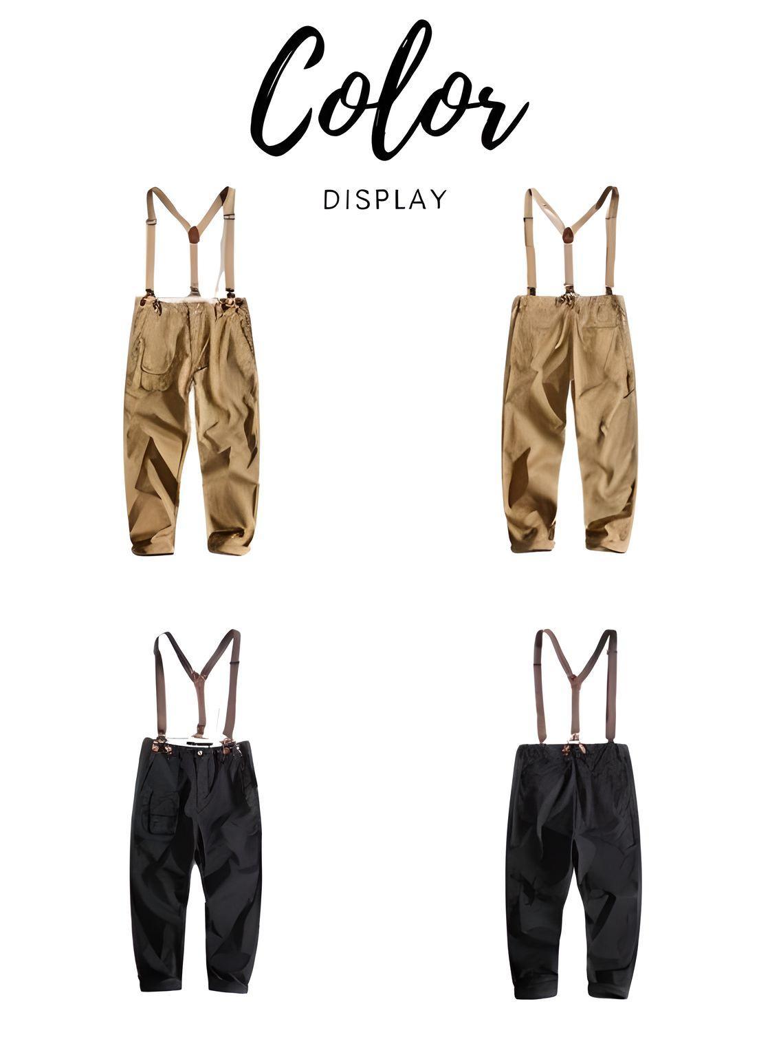 Loose Straight Leg Pants For Men With Suspenders -, Pants , Drestiny , 29, 30, 31, 32, 33, 34, 36, 38, Australia, Black, Canada, Casual Pants, Dress Pants, Khaki, New Zealand, Overalls, United Kingdom, United States , Drestiny , www.shopdrestiny.com