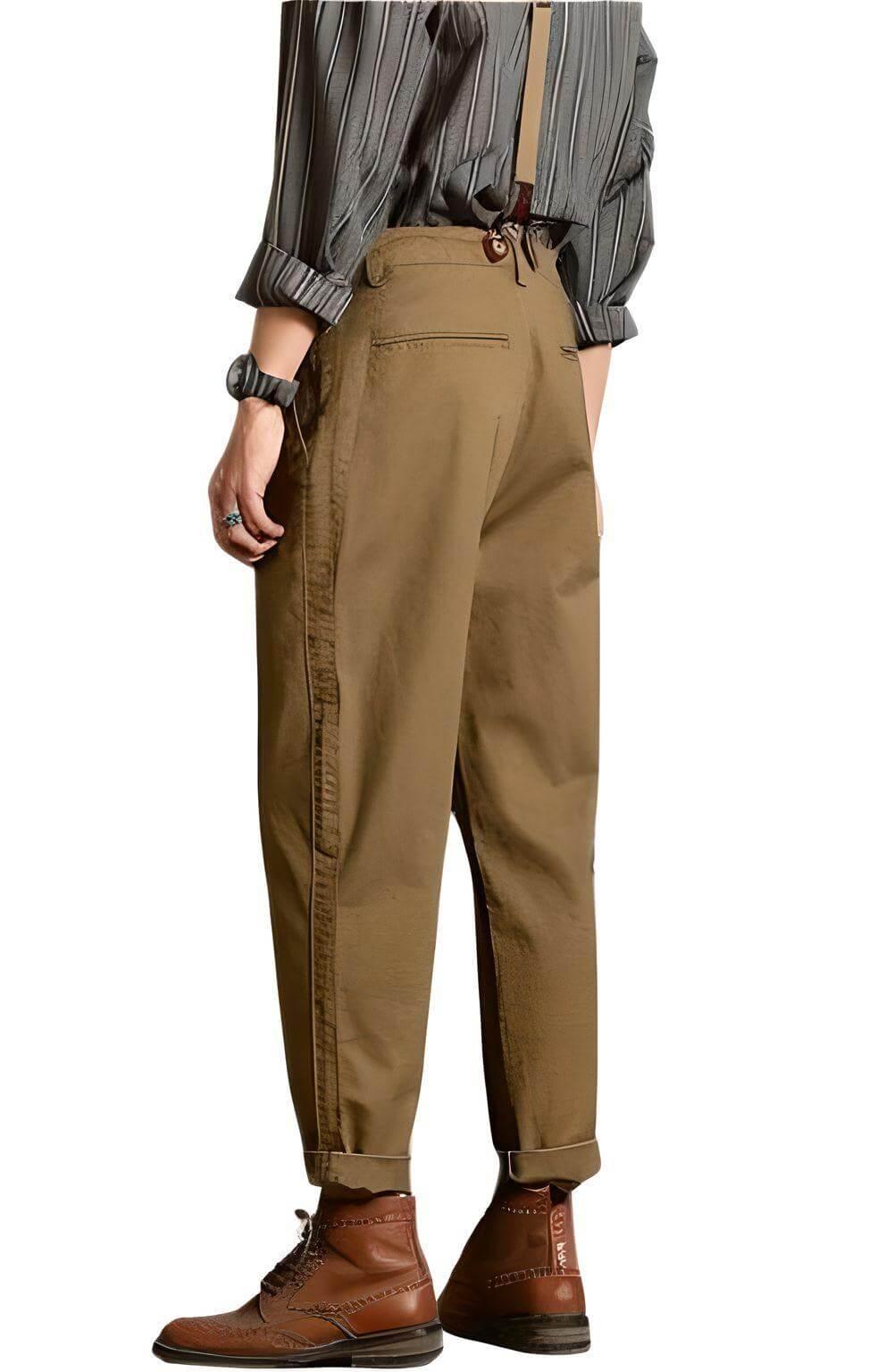 Loose Straight Leg Pants For Men With Suspenders -, Pants , Drestiny , 29, 30, 31, 32, 33, 34, 36, 38, Australia, Black, Casual Pants, Dress Pants, Khaki, New Zealand, Overalls, United Kingdom, United States , Drestiny , www.shopdrestiny.com