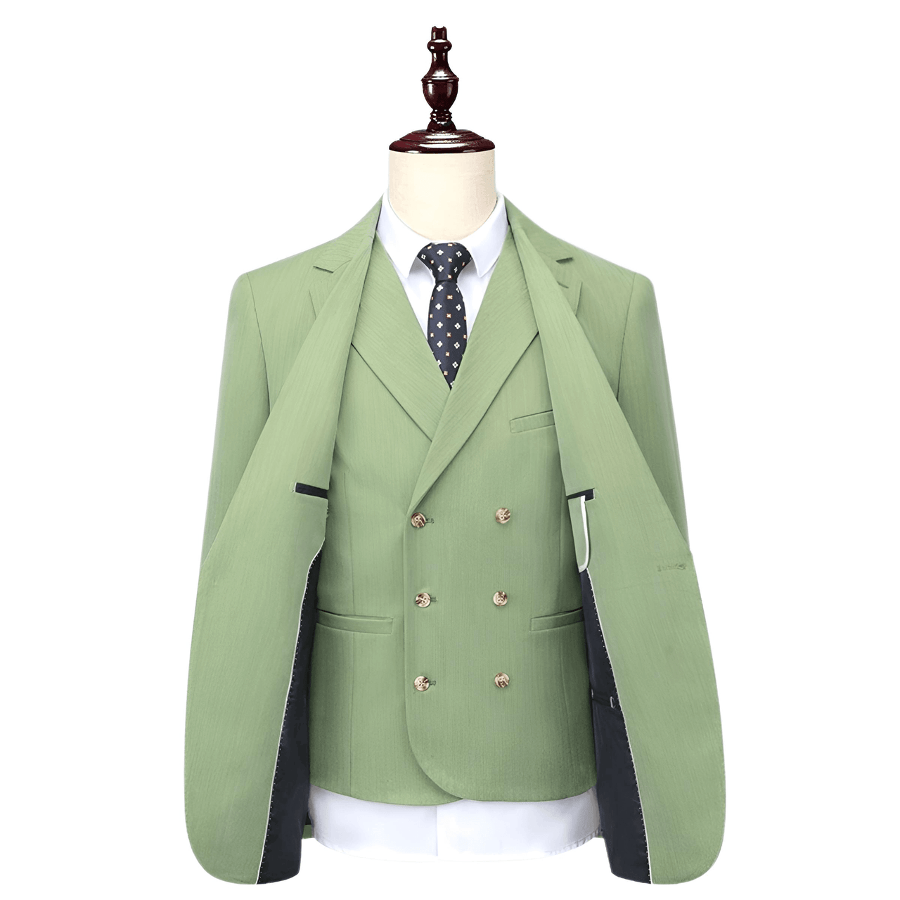 Luxurious Business Suit 3 Pieces ( Jacket + Vest + Pants ) -, suits , Drestiny , 4XL, 5XL, Australia, Canada, Dress Pants, Green, Jackets, L, Light Green, M, New Zealand, S, Suits, United Kingdom, United States, XL, XXL, XXXL , Drestiny , www.shopdrestiny.com