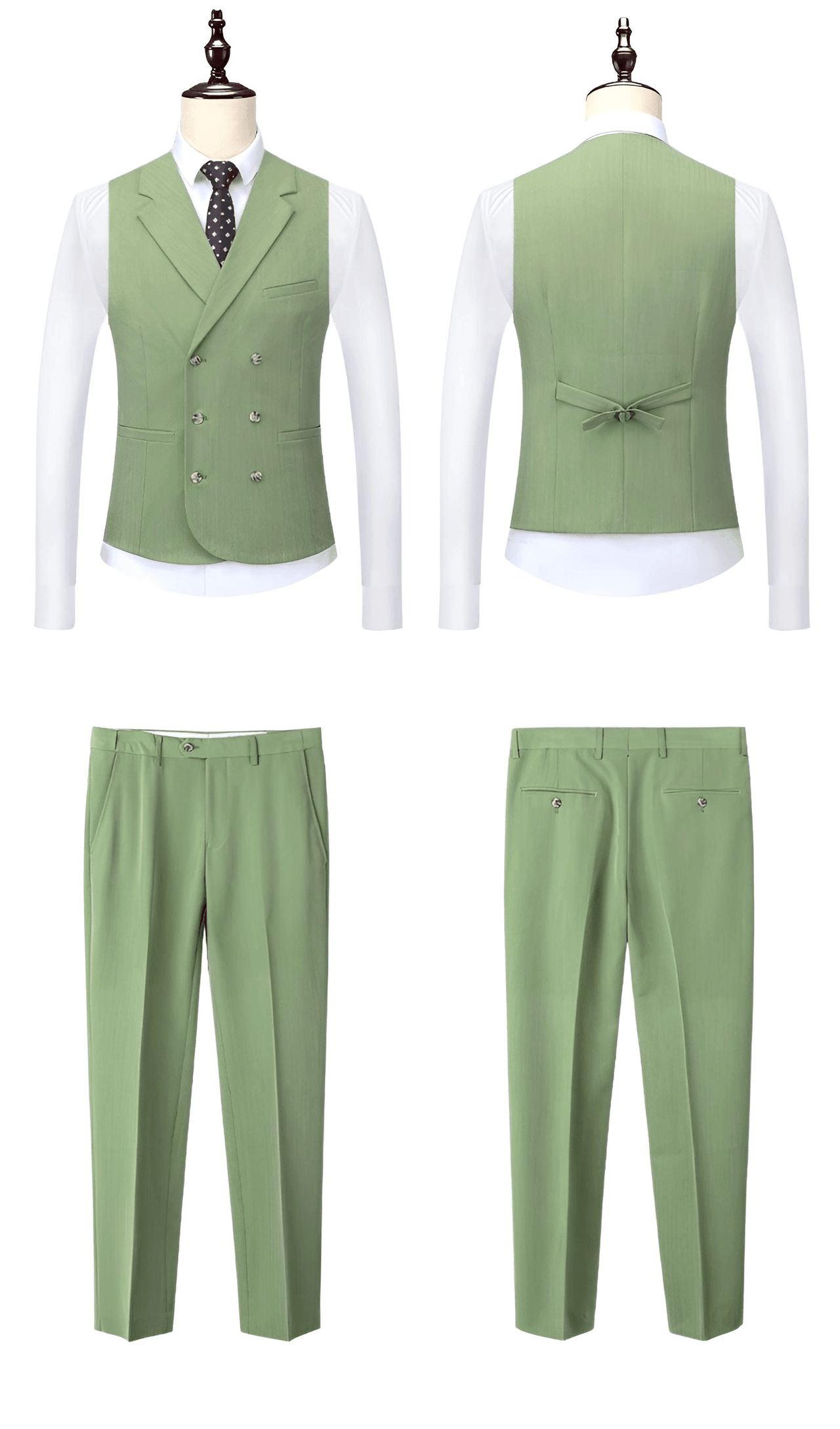 Luxurious Business Suit 3 Pieces ( Jacket + Vest + Pants ) -, suits , Drestiny , 4XL, 5XL, Australia, Canada, Dress Pants, Green, Jackets, L, Light Green, M, New Zealand, S, Suits, United Kingdom, United States, XL, XXL, XXXL , Drestiny , www.shopdrestiny.com