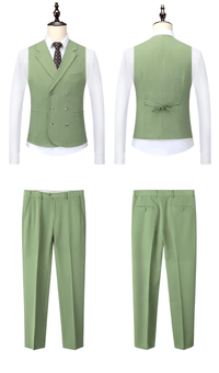 Thumbnail for Luxurious Business Suit 3 Pieces ( Jacket + Vest + Pants ) -, suits , Drestiny , 4XL, 5XL, Australia, Canada, Dress Pants, Green, Jackets, L, Light Green, M, New Zealand, S, Suits, United Kingdom, United States, XL, XXL, XXXL , Drestiny , www.shopdrestiny.com