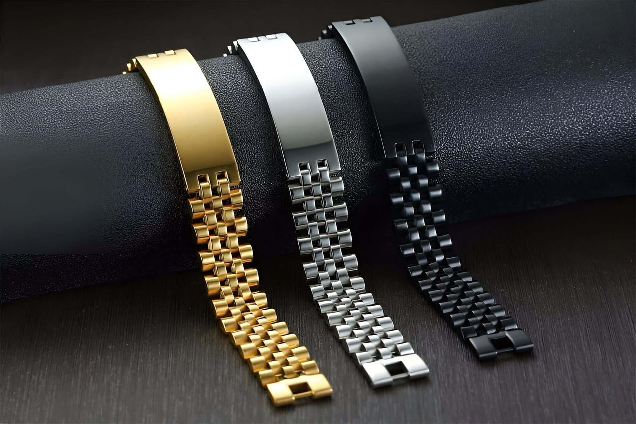 Luxury Custom Gold Plated Bracelets - Perfect Medical Alert Bracelet With Free Engraving! -, Bracelets , Drestiny , Australia, Black, Bracelets, Canada, Gold, New Zealand, Rose Gold, Silver, United Kingdom, United States , Drestiny , www.shopdrestiny.com