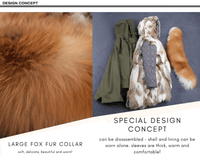 Thumbnail for Women's Long Rabbit Fur Parka Real Fur Lining & Real Fox Fur Collar -, Coats , Drestiny , Army Green, Australia, Black, Blue Grey, Brown, Canada, Coats, Deep Pink, Grey, L, M, New Zealand, S, Silver, United Kingdom, United States, White, XL, XXL , Drestiny , www.shopdrestiny.com