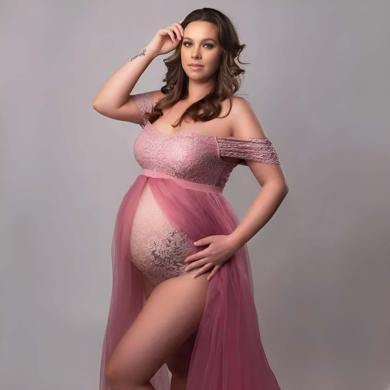 Maternity Photography Tulle Dresses with Bodysuits For Women -, Maternity Dress , Drestiny , Australia, Dresses, L, M, New Zealand, Off Shoulder, Photo Shoot Attire, Pink, Sleeveless, United Kingdom, United States, White, XL , Drestiny , www.shopdrestiny.com