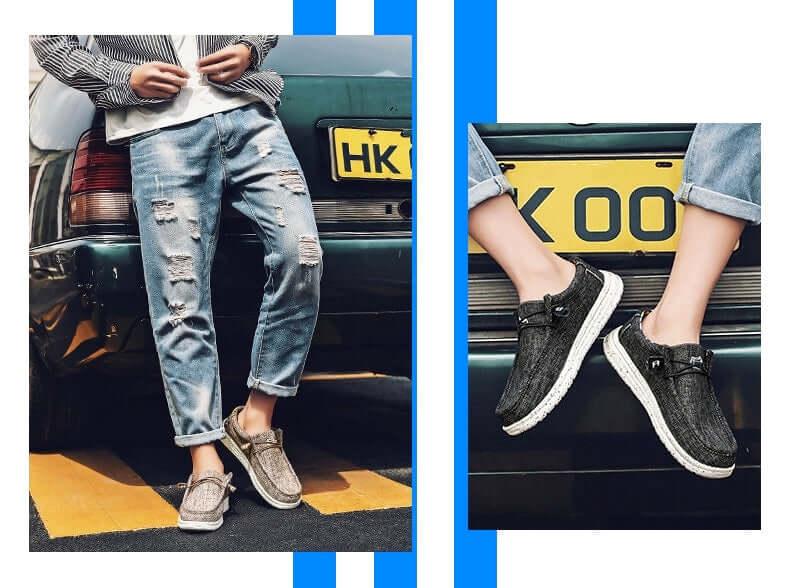 Men's Casual Denim Canvas Sneaker Style Loafers -, Shoes , Drestiny , 10, 11, 12, 7.5, 8, 8.5, 9, 9.5, Australia, Black, Blue, Canada, Coffee, Flats, FR, Grey, Khaki, Loafers, New Zealand, Sneakers, United Kingdom, United States, White , Drestiny , www.shopdrestiny.com