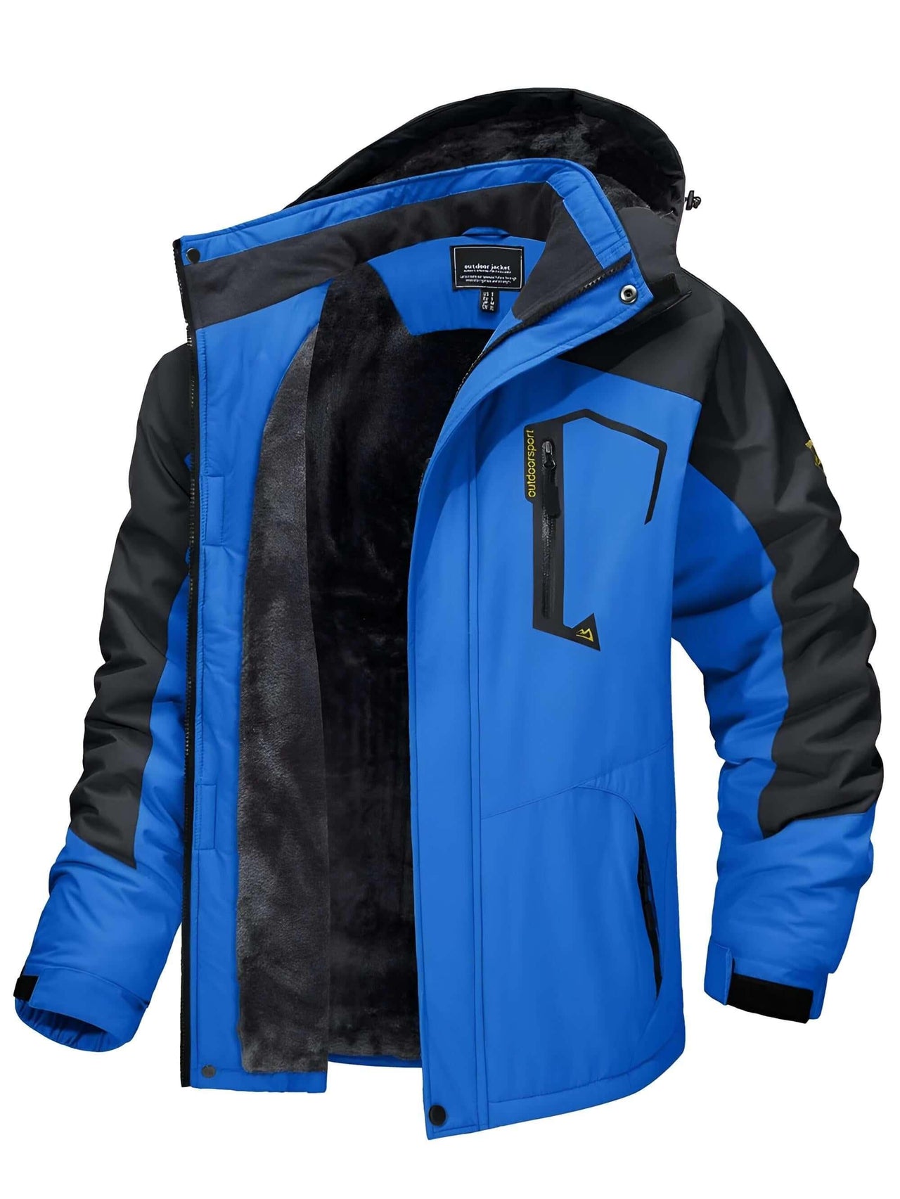 Men's Fleece Lined Blue Mountaineering Hooded Jackets