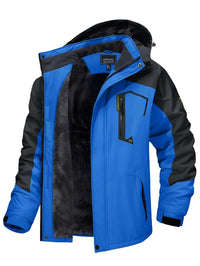 Thumbnail for Men's Fleece Lined Blue Mountaineering Hooded Jackets