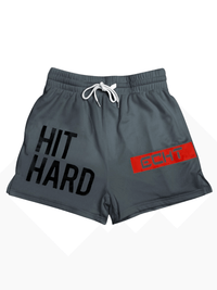 Thumbnail for Men's Hit HARD Gym Shorts -, Shorts , Drestiny , Army Green, Australia, Black, Blue, Canada, Gender_Men, Grey, L, M, Navy, New Zealand, Red, S, Shorts, United Kingdom, United States, White, XL, XS , Drestiny , www.shopdrestiny.com