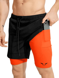 Thumbnail for Men's Knee Length Compression Shorts With Hidden Pocket! -, shorts , Drestiny , Australia, Black, Gender_Men, Khaki, L, M, New Zealand, Orange, Red, Shorts, United Kingdom, United States, XL, XXL , Drestiny , www.shopdrestiny.com